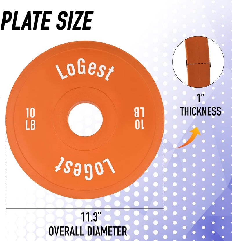Logest Pair Olympic Plates - Barbell Weights Set of 2 Weight Plates for Olympic Bars Perfect for Strength Training Plates Exercise Balance Increase Available in 0.50LB 1.25LB 2.5LB 5LB 7.5LB 10LB Weight Plate - Image 2